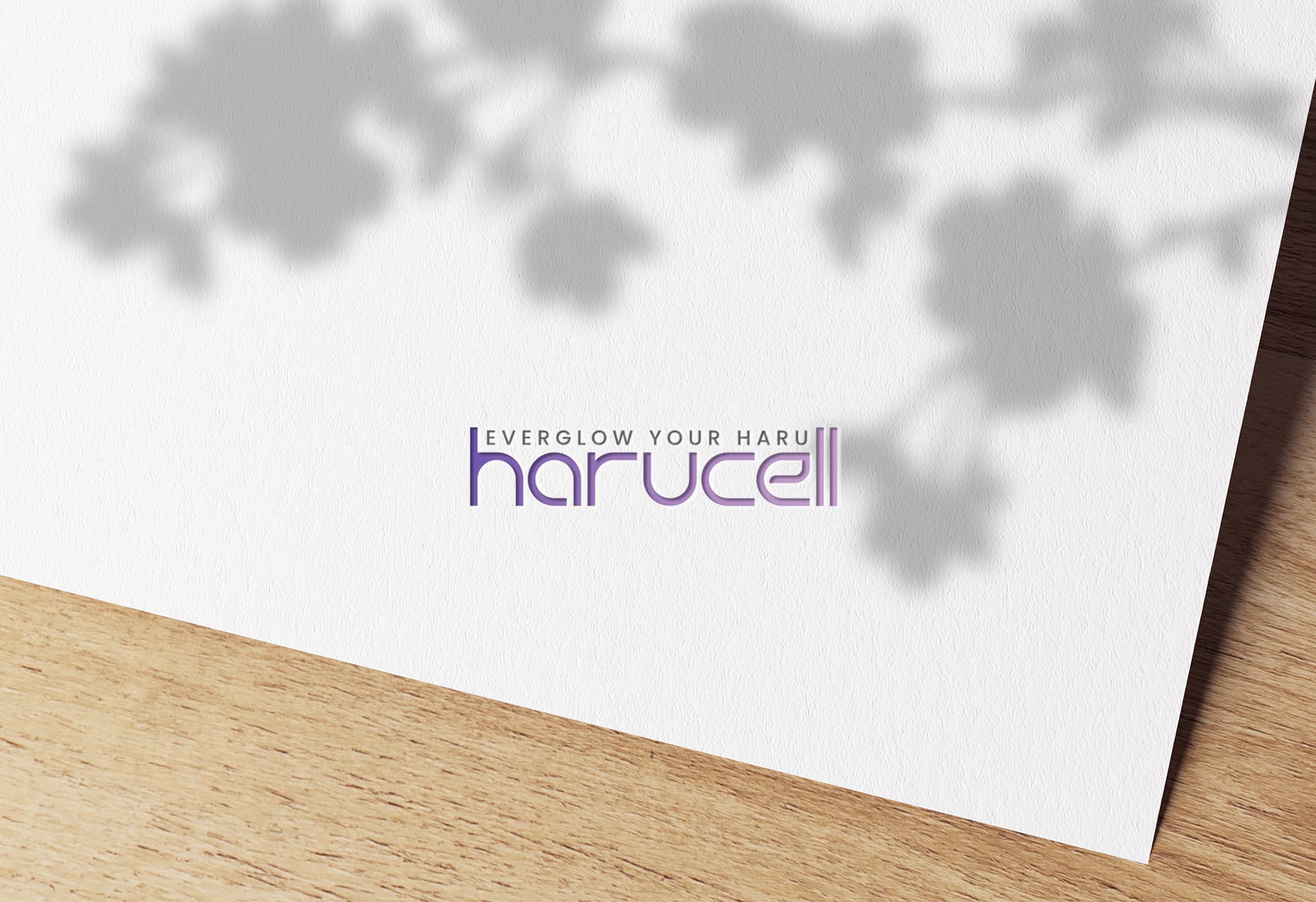 Harucell logo on textured paper